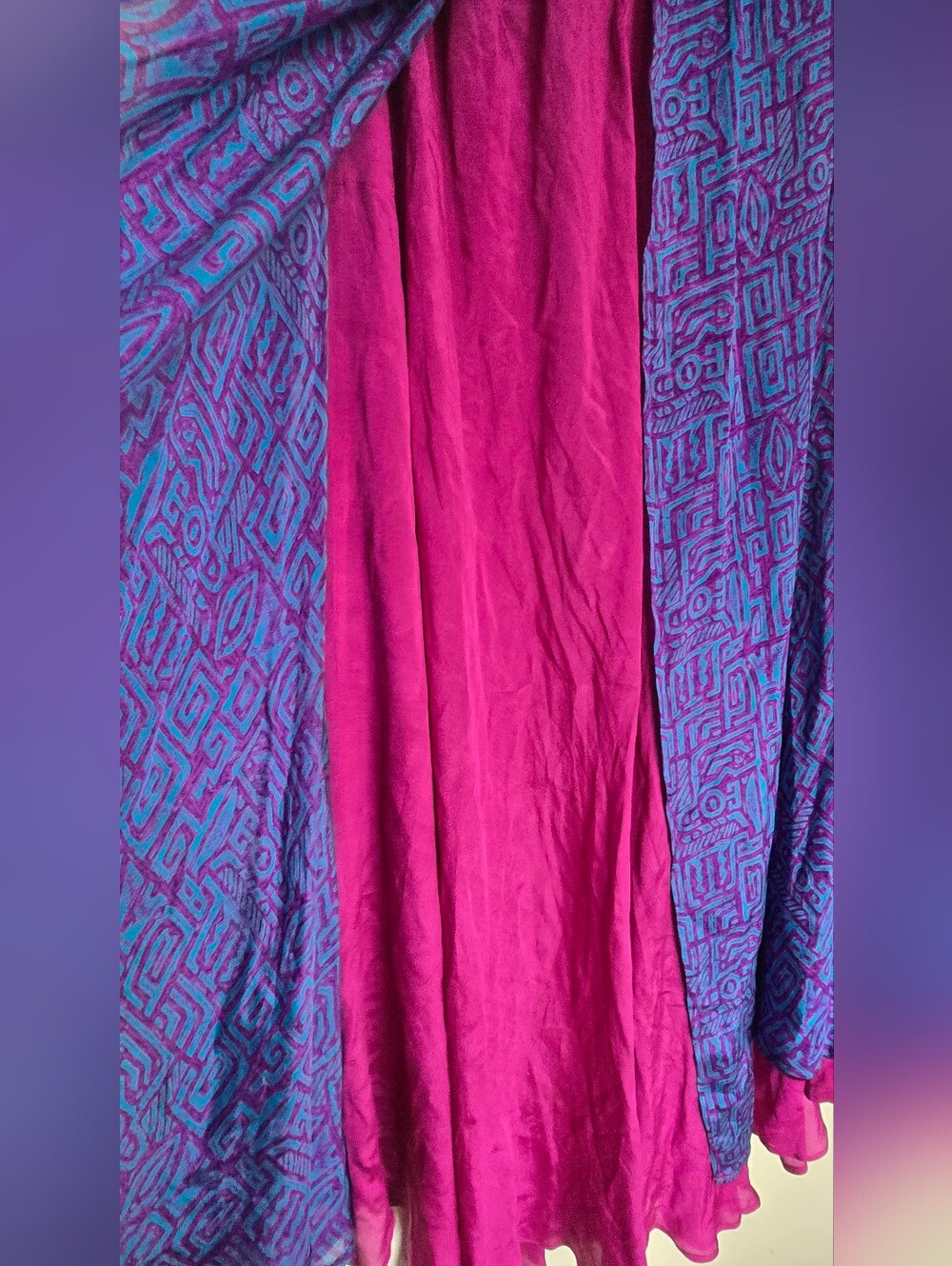 Vintage Funky Silk Geometric Skirt - Picture 3 of 8